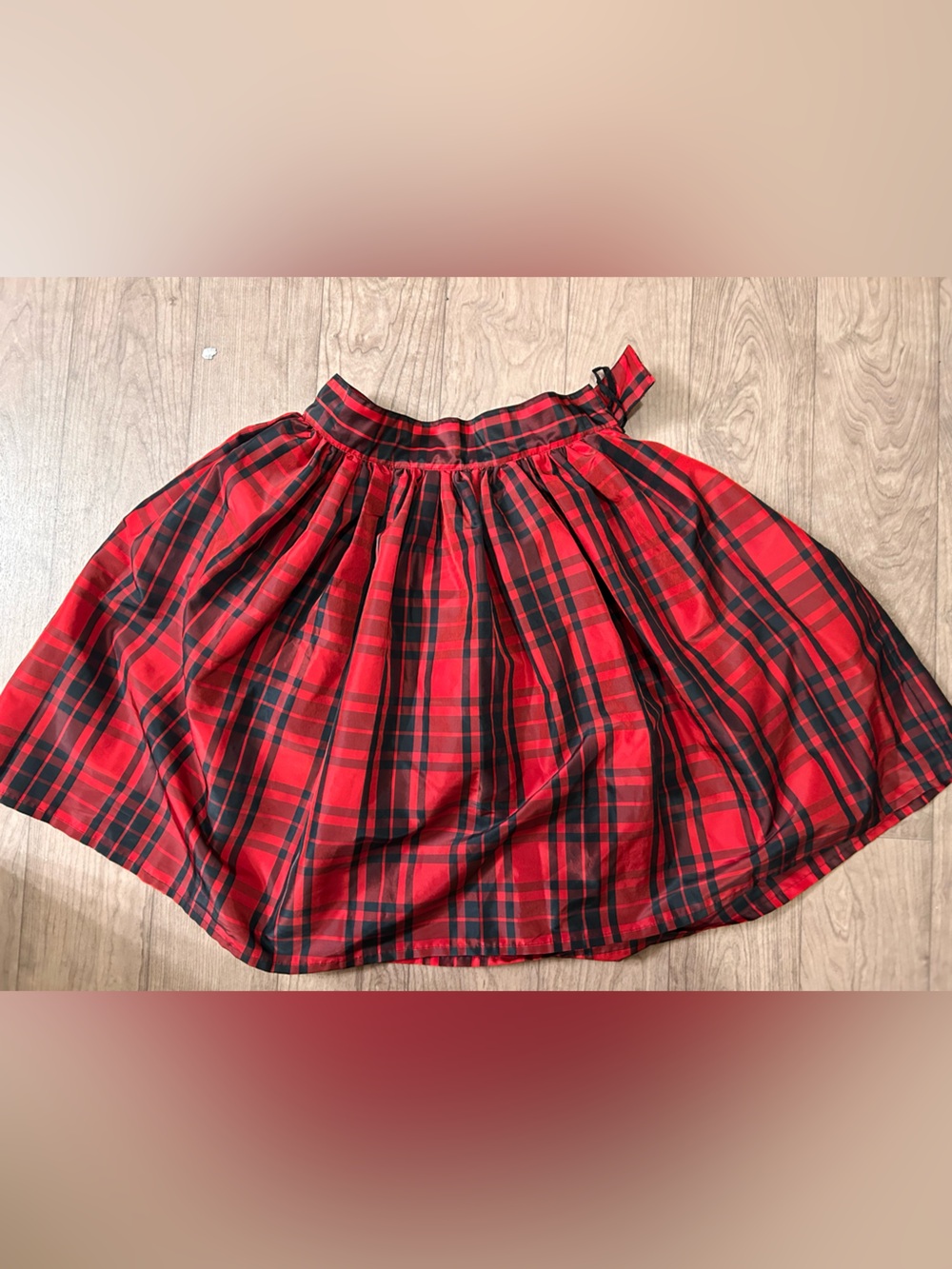 Liz Claiborne Red and Black Plaid A-Line Skirt